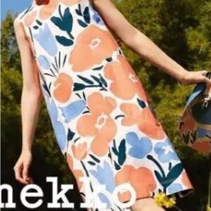 Marimekko Orange and Blue Floral Mini Dress
